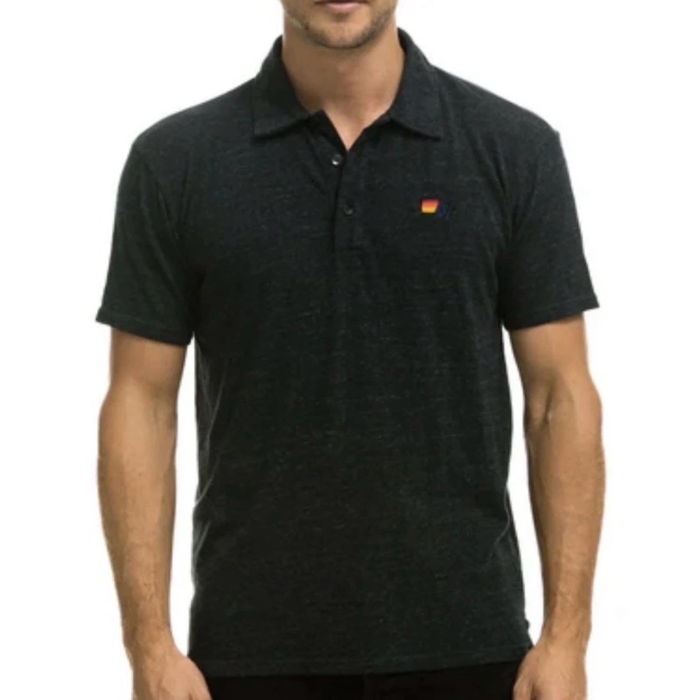 Aviator Nation Charcoal Black Polo Shirt
